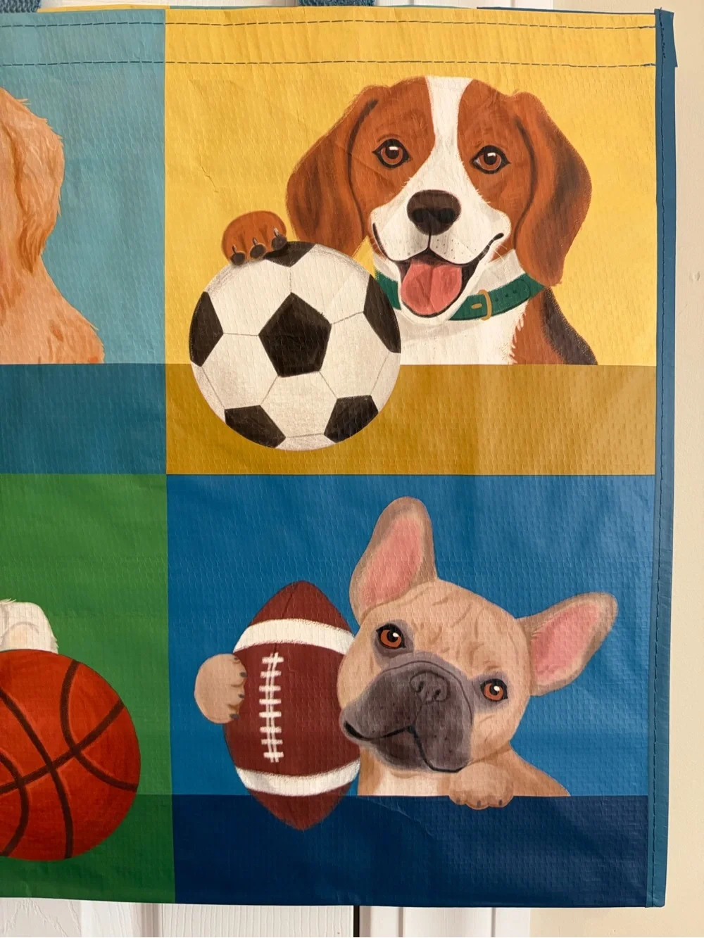 Marshalls/ Homegoods/ TJ Maxx Reusable Dog & Sports Pattern Tote Bags 🐶⚽️🏈🛍️